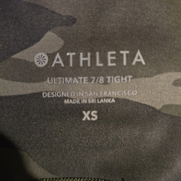 Athleta Ultimate 7/8 Womans Camo Leggings With Pockets Size Xsmall - Picture 5 of 6